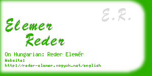 elemer reder business card